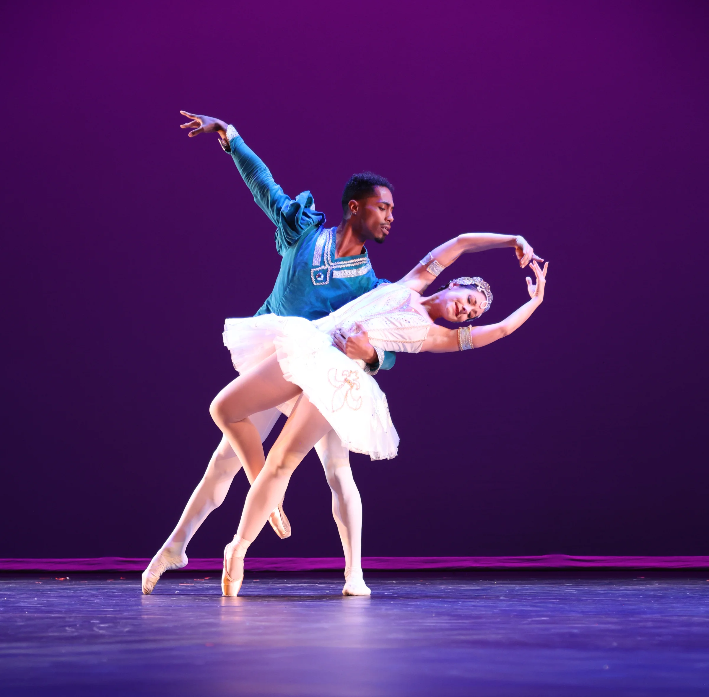 Pacific Ballet Theatre dancers performing the Firebird Pas de Deux at the centennial gala